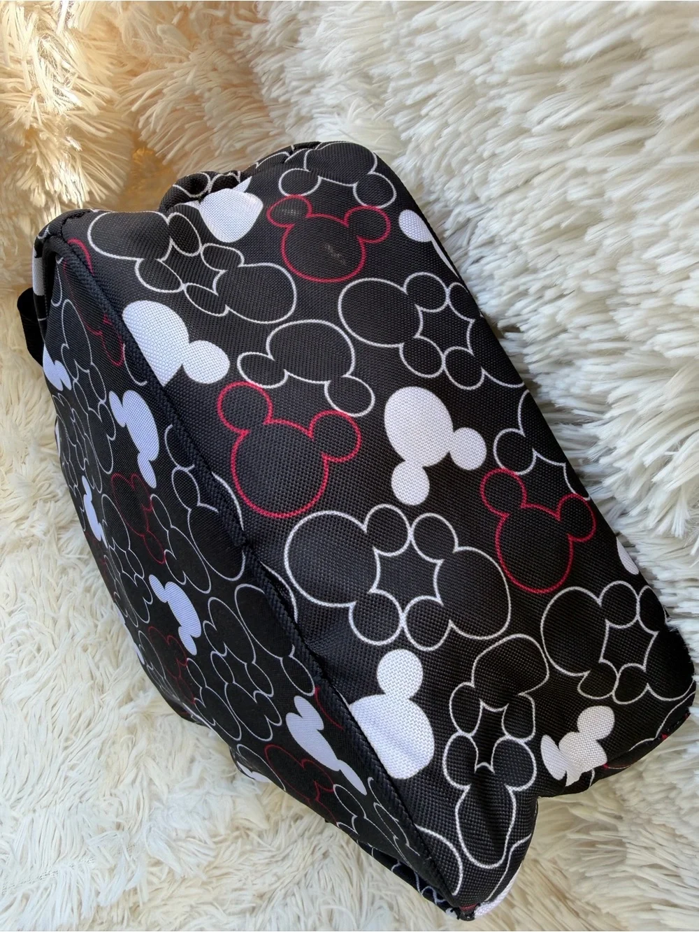 Disney Mickey Mouse Compact Diaper Day Bag Black White Red Like New